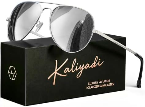 Aviator Lightweight Polarized Sunglasses, Silver