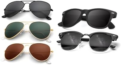 Aviator Polarized Sunglasses, Black