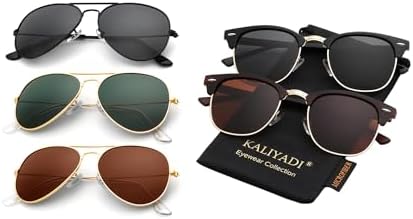 Aviator Sunglasses, Black / Brown