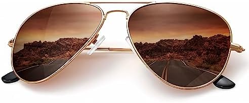 Classic Aviator Polarized Sunglasses, 62mm, D Brown