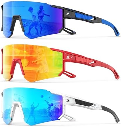 Kids Sport Sunglasses for Running & Baseball, Age 6-14, Style B04