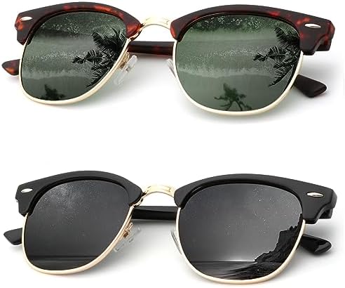 Mirror Lens Polarized Sunglasses, Matte Black Frame Black Lens