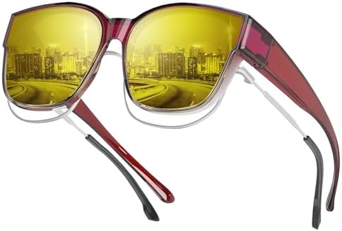 Night Driving Glasses, Gradient Wine Red / Night Vision