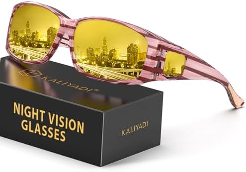 Night Driving Glasses, Striped Wine Red / Yellow