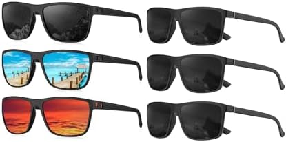 Polarized Sunglasses, Black / Green / Ice Blue / Orange