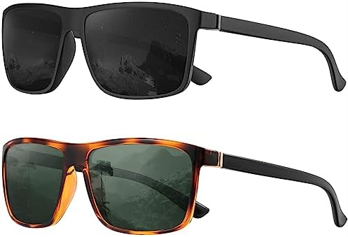 Polarized Sunglasses for Driving & Fishing, 2-Pack
