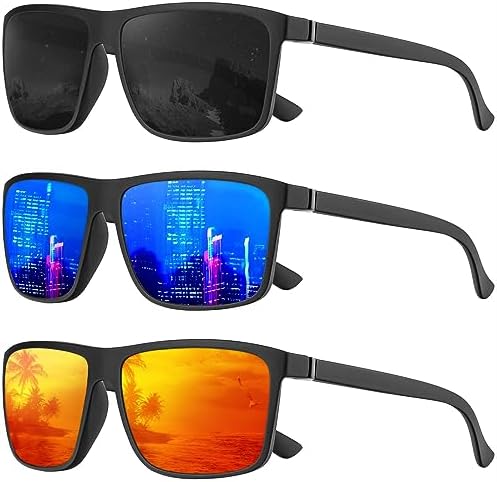 Polarized Sunglasses for Driving & Fishing, 3-Pack