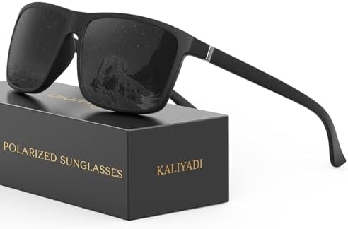 Polarized Sunglasses for Driving & Fishing, Black Mens