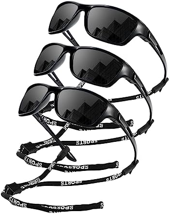 Polarized Sunglasses for Driving & Fishing, Glossy Black