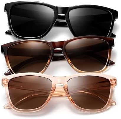Retro Polarized Sunglasses for Driving, Black / Gradient Brown /…