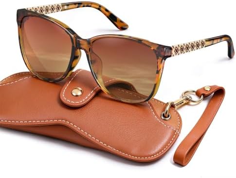 Retro Polarized Sunglasses for Driving, Glossy Tortoiseshell Frame Brown