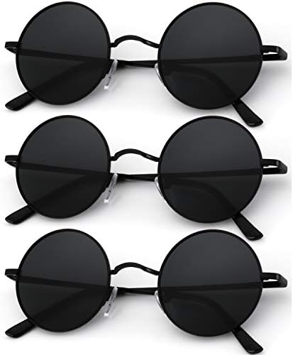 Round Halloween Polarized Sunglasses, Black