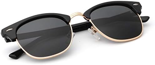 Semi-Rimless Polarized Sunglasses, Glossy Black