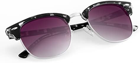 Semi-Rimless Polarized Sunglasses, Glossy White Tortoise