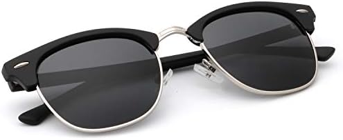 Semi-Rimless Polarized Sunglasses, Matte Black