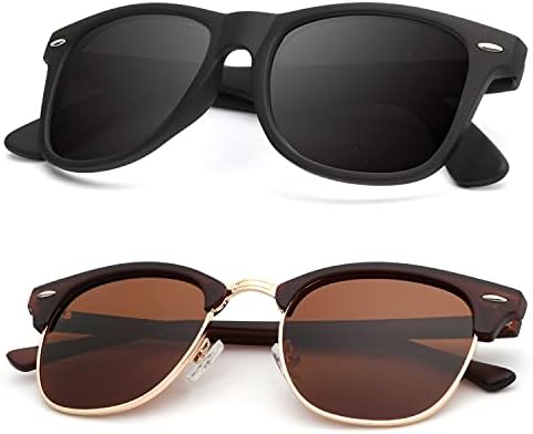 Semi-Rimless Polarized Sunglasses, Matte Brown / Matte Black