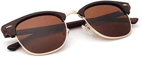 Semi-Rimless Polarized Sunglasses, Matte Brown