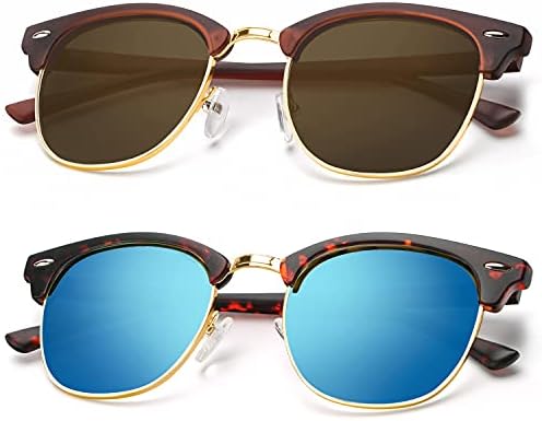 Semi-Rimless Polarized Sunglasses, Matte Tortoise / Matte Brown