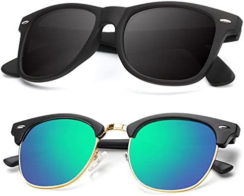 Semi-Rimless Polarized Sunglasses, Style B13