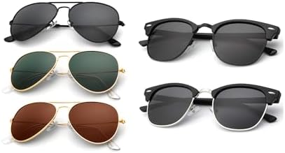Semi-Rimless Sunglasses, Aviator Bundle