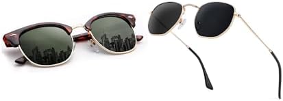 Semi-Rimless Sunglasses, Hexagon Bundle