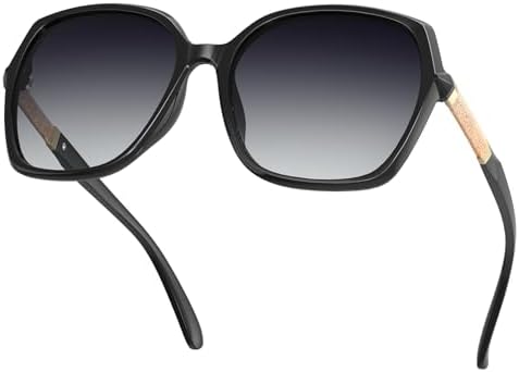 Sparkling Square Polarized Sunglasses, Glossy Black-Grey