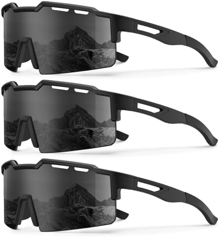 Sport Lightweight Polarized Sunglasses for Fishing & Running, Black