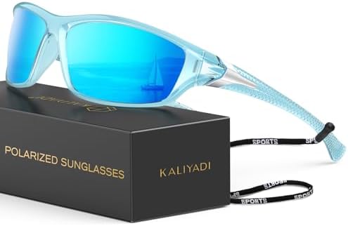 Sport Polarized Sunglasses, 17 Black / Ice Blue / Green / Silvery