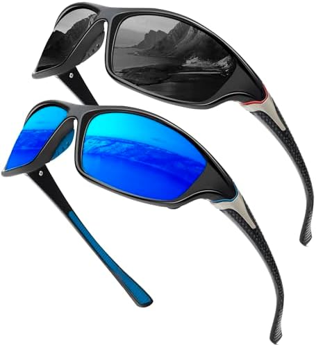 Sport Polarized Sunglasses, Black / Gray(red Patch)