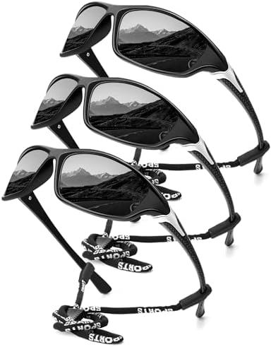Sport Polarized Sunglasses for Driving & Fishing, 3-Pack…