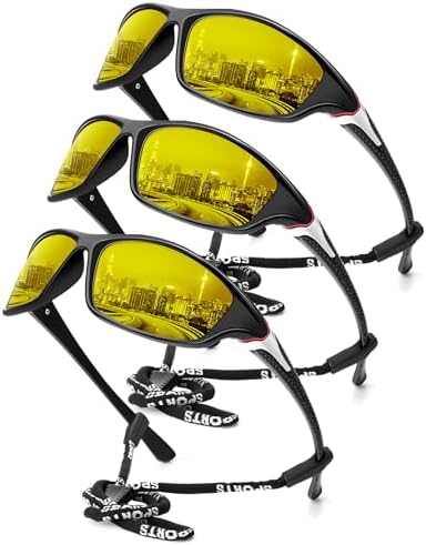 Sport Polarized Sunglasses for Driving & Fishing, 3-Pack