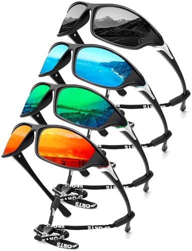 Sport Polarized Sunglasses for Driving & Fishing, 4-Pack…