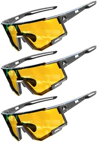 Sport Sunglasses for Fishing & Running, Light Yellow