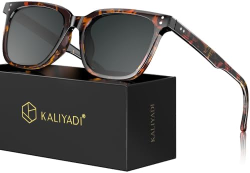 Square Polarized Sunglasses, Leopard Frame Black