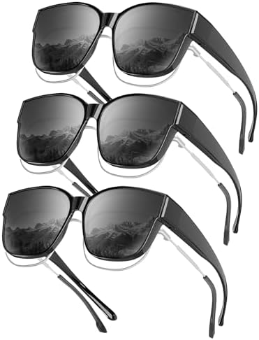 Wrap-Around Polarized Sunglasses, Glossy Black